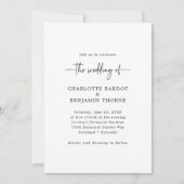 Invitation Mariage en écriture noir et blanc (Devant)