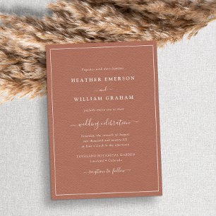 Invitation Mariage en écriture Terracotta