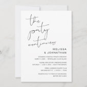 Invitation Mariage en Elopement, La Fête Continue (Devant)