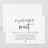 Invitation Mariage en Elopement, Moderne minimaliste  (Devant / Derrière)