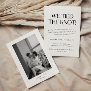 Invitation Mariage en Elopement & Réception de Mariage Minima