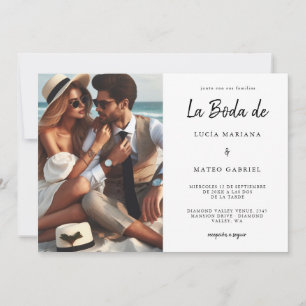 Invitation Mariage en espagnol   Calligraphie La Boda De Phot