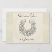 Invitation Mariage en fer à cheval Rose argent (Devant)