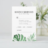 Invitation Mariage en feuille de palme tropicale RSVP avec en (Debout devant)
