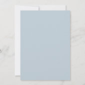 Invitation Mariage en feuille d'ivoire bleu acier (Dos)