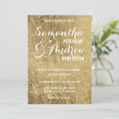 Invitation Mariage en feuille d'or de luxe (Debout devant)