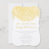 Invitation Mariage en fleur Dahlia jaune Iris (Devant)