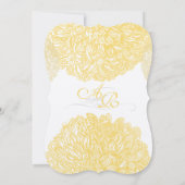 Invitation Mariage en fleur Dahlia jaune Iris (Dos)
