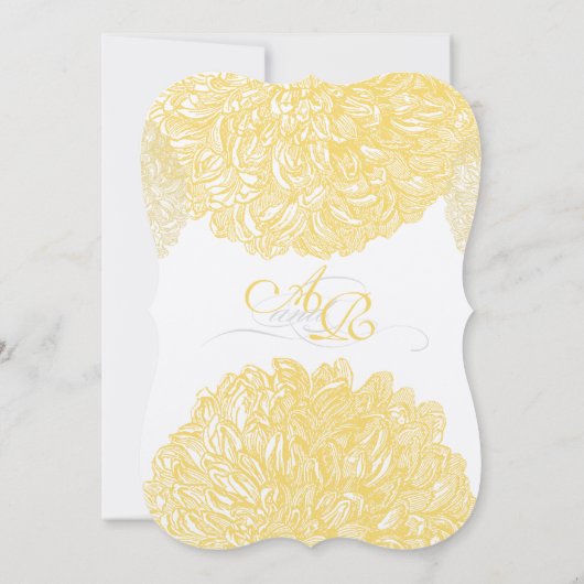 Invitation Mariage en fleur Dahlia jaune Iris (Dos)