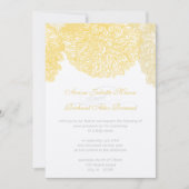 Invitation Mariage en fleur Dahlia jaune Iris (Devant)
