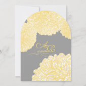 Invitation Mariage en fleur Dahlia jaune Iris (Dos)