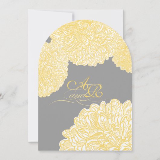 Invitation Mariage en fleur Dahlia jaune Iris (Dos)