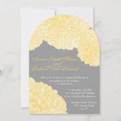 Invitation Mariage en fleur Dahlia jaune Iris (Devant)
