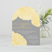 Invitation Mariage en fleur Dahlia jaune Iris (Debout devant)