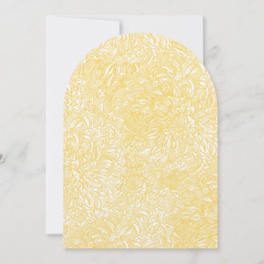Invitation Mariage en fleur Dahlia jaune Iris (Dos)