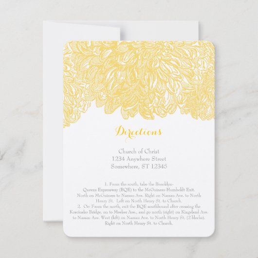 Invitation Mariage en fleur Dahlia jaune Iris (Devant)