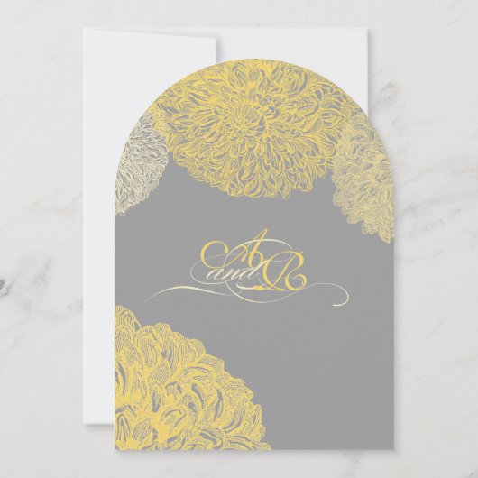 Invitation Mariage en fleur Dahlia jaune Iris (Dos)