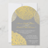 Invitation Mariage en fleur Dahlia jaune Iris (Devant)