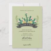 Invitation Mariage en fleur de Cactus du désert (Devant)