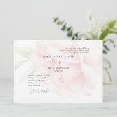 Invitation Mariage en fleur de Rose romantique horizontal (Debout devant)