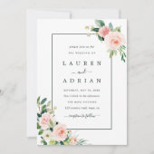 Invitation Mariage en fleur rose (Devant)