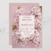 Invitation Mariage en fleurs de cerisier (Devant / Derrière)