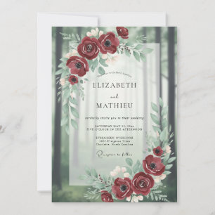 Invitation Mariage en forêt atmosphérique de Bourgogne