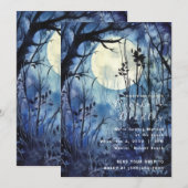 Invitation Mariage en forêt au clair de lune (Devant / Derrière)