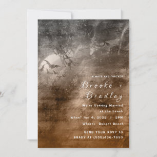 Invitation Mariage en forêt aux tons sépia