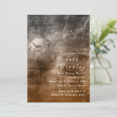 Invitation Mariage en forêt aux tons sépia (Debout devant)
