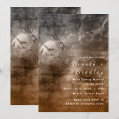 Invitation Mariage en forêt aux tons sépia (Devant / Derrière)