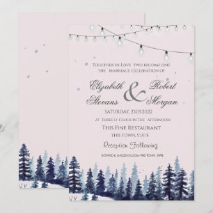 Invitation Mariage en forêt,bois,pins 