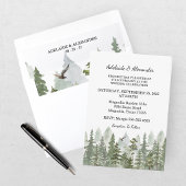 Invitation Mariage en forêt de bois Vert
