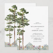 Invitation Mariage en Forêt de Montagne (Devant / Derrière)