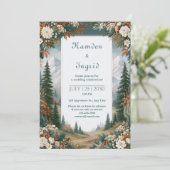 Invitation Mariage en forêt de montagne enneigée (Debout devant)