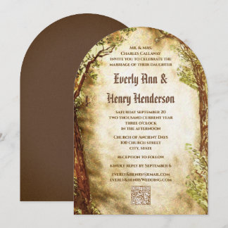 Invitation Mariage en forêt enchantée en terre cuite médiéval
