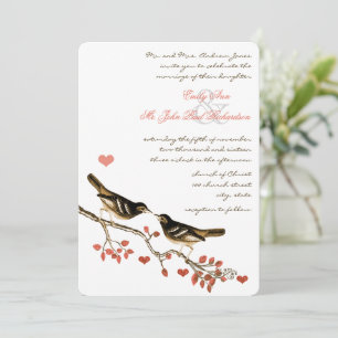Invitation Mariage en forêt enchantée Glamping Lovebird Corai