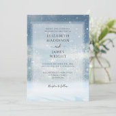 Invitation Mariage en forêt enneigée en hiver (Debout devant)
