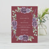 Invitation Mariage en forêt éthérée bordeaux (Debout devant)