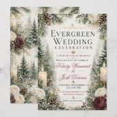 Invitation Mariage en forêt hivernale persistante (Devant / Derrière)