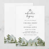 Invitation Mariage en forêt montagne (Devant / Derrière)