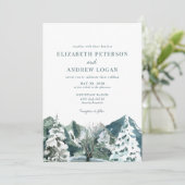 Invitation Mariage en Forêt | Montagnes Rustiques  (Debout devant)