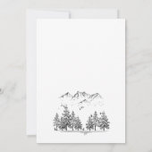 Invitation Mariage en forêt montagneuse dessiné à la main (Dos)