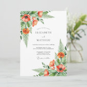 Invitation Mariage en forêt orange époustouflant (Debout devant)