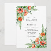 Invitation Mariage en forêt orange époustouflant (Devant / Derrière)