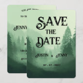 Invitation Mariage en forêt verte (Devant / Derrière)