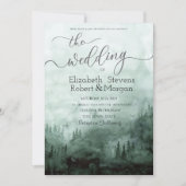 Invitation Mariage en forêt verte boisée (Devant)