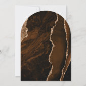Invitation Mariage en forme d'arche Brun Moka Agate Doré (Dos)