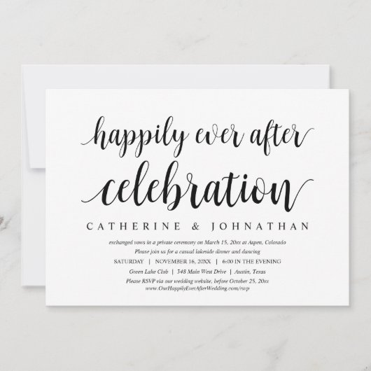 Invitation Mariage en fuite, Célébration de bonheur éternel (Devant)