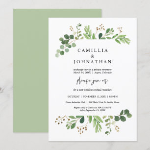 Invitation Mariage en fuite, conceptions de jardin de verdure
